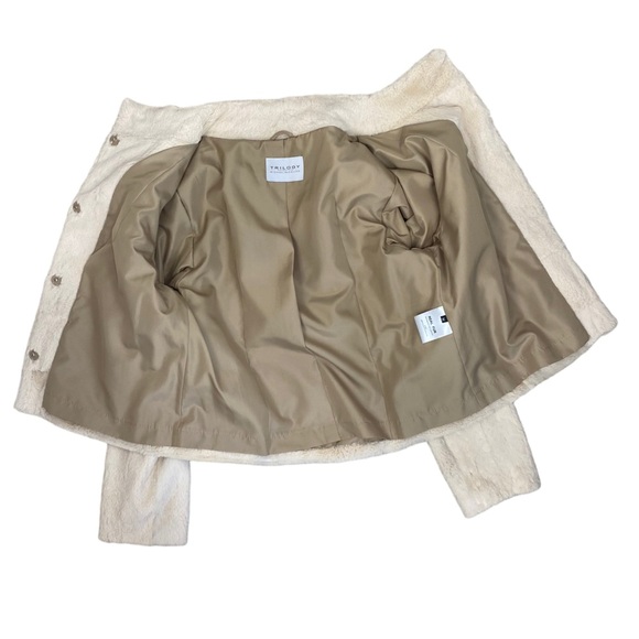 Vintage Rabbit Fur Mock Neck Textured Jacket Medium - Picture 6 of 13